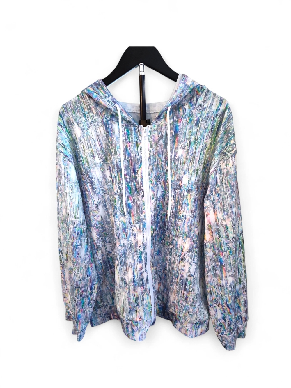 Lightweight Hooded Jacket Abstract Colorful Womens Size XXL - Picture 2 of 7